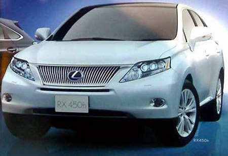  shots of the upcoming 2010 Lexus RX 350 and Lexus RX 450h SUV models.