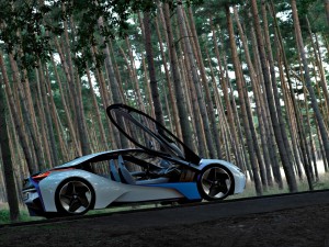 BMW Vision EfficientDynamics Concept side doors open BMW Vision EfficientDynamics Concept side doors open