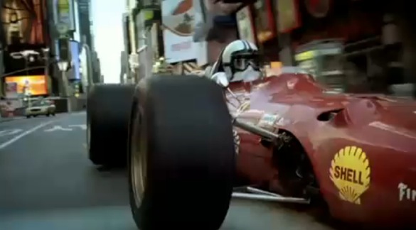  a month filming vintage Ferrari F1 cars in locations including New York 