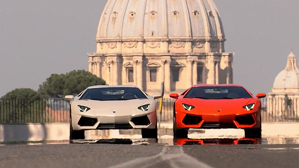 Absolutely Winning Videos Lamborghini Aventador on the streets of Rome