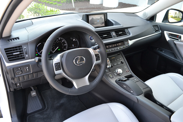 The Lexus CT 200h's interior is very similar to the HS 250h's. A high performance bargain. Hear it to believe.