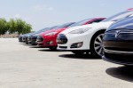 Tesla Model S sedans on the "Get Amped" Tour - image: Tesla
