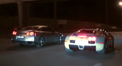 Street Race Video: Bugatti Veyron vs. Nissan GT-R