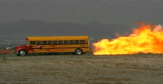 Videos: 367mph Jet-Powered School Bus