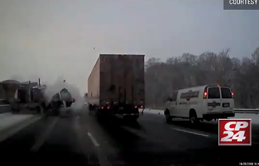 Miraculous Close-Call Semi Truck Crash Caught On Dashcam