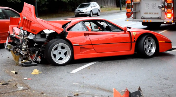 Ferrari F40 Wreck Carnage Captured on Video