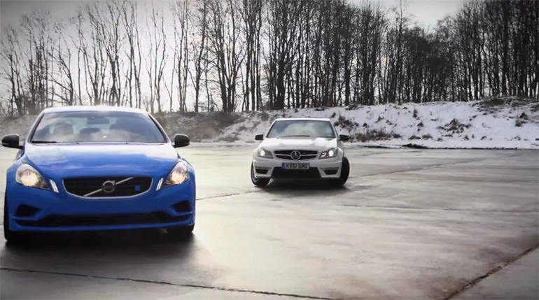 Chris Harris Goes Snowdrifting in Volvo S60 Polestar with a little C63 AMG on the Side: Video