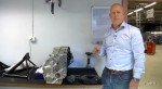 Christian Von Koenigsegg poses with his company's gearbox