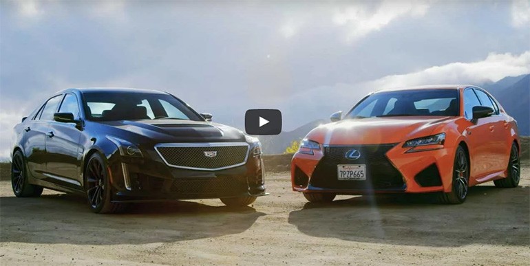 2016 Cadillac CTS-V vs. 2016 Lexus GS F Head 2 Head Test Drive Video