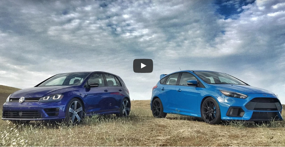 17 Ford Focus Rs Vs 17 Volkswagen Golf R Head 2 Head Video Automotive Addicts