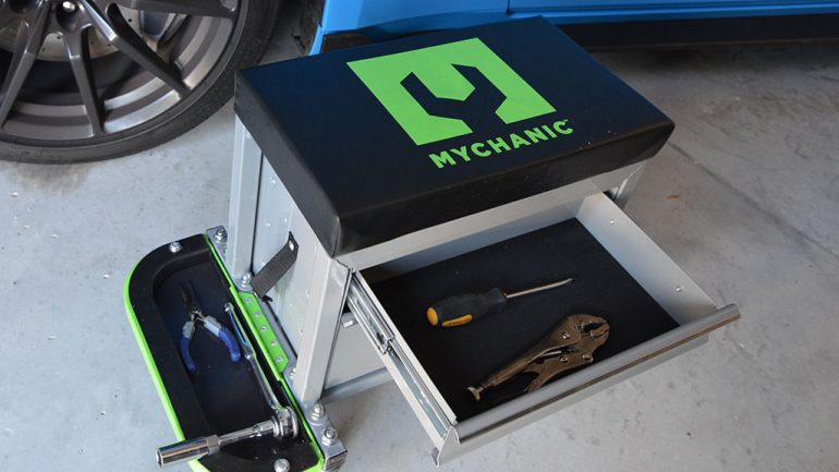 MYCHANIC 2-Ton Jack, Tool Creeper, Sidekick Stool, and LED Lighting Tools help us Work Smarter, Not Harder