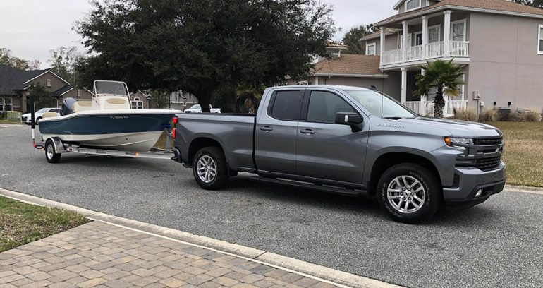 2019 chevrolet silverado rst towing boat