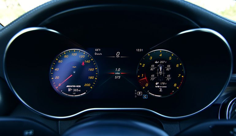 2020 mercedes-amg c63 s cabriolet gauges