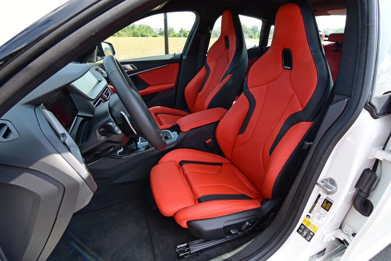 2020 bmw m235i gran coupe front sports seats