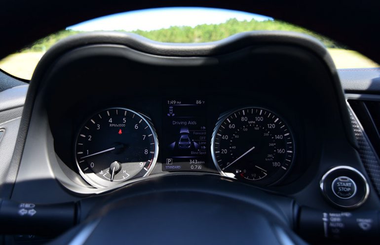 2021 infiniti q50 red sport 400 awd gauges