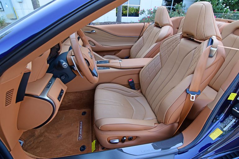 2021 lexus lc 500 convertible front seats