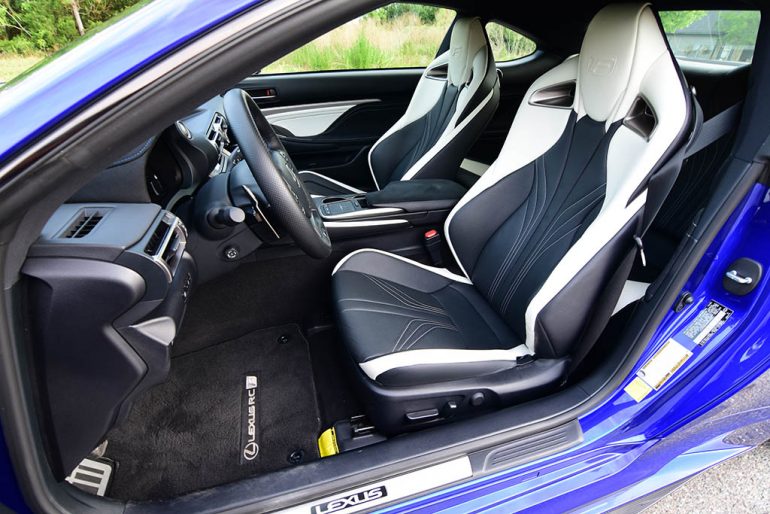 2021 lexus rc f front seats