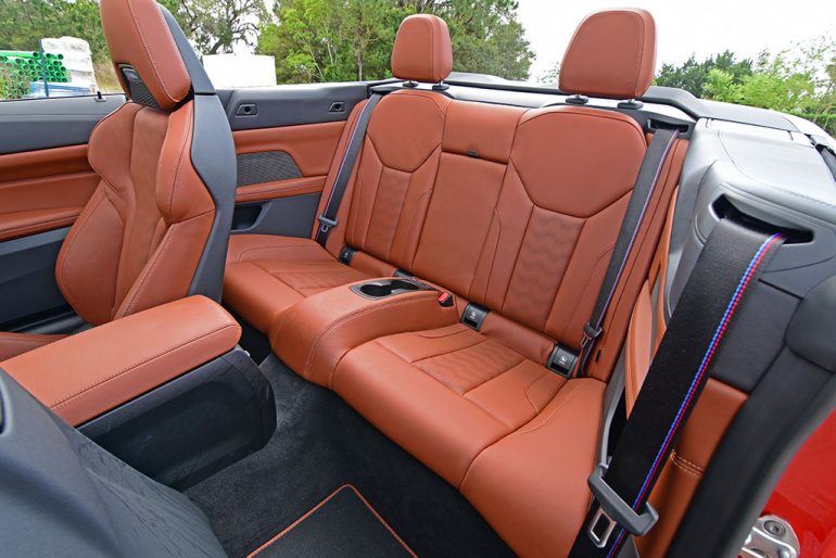 2022 bmw m4 competition convertible rear seats