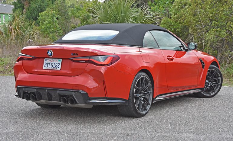 2022 bmw m4 competition convertible rear top up