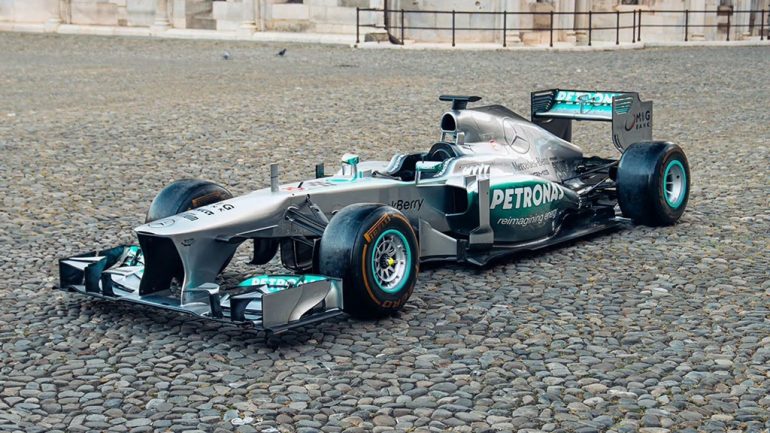 Lewis Hamilton’s 2013 W04 Mercedes-AMG F1 Car Sells for $18.8 Million at Auction
