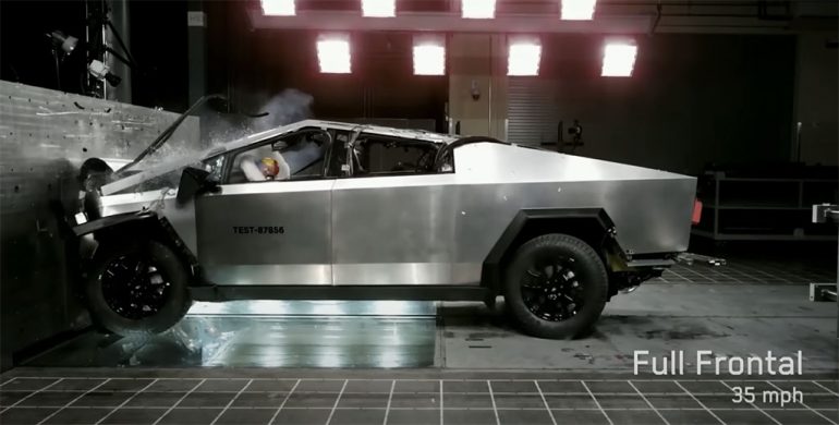 Safety Concerns Arise over Tesla Cybertruck’s Stiff, Stainless-Steel