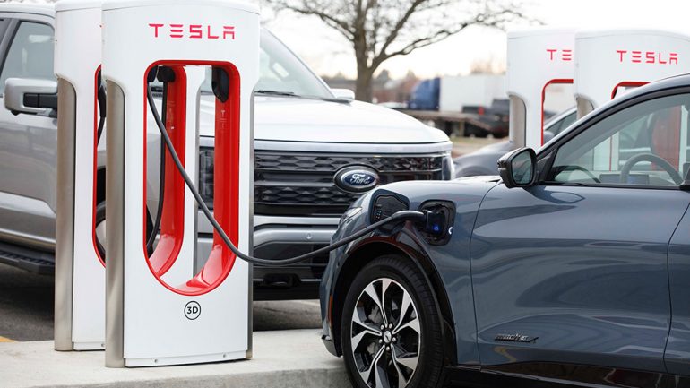 You Can Soon Charge Your Ford Mustang Mach-E or F-150 Lightning at a Tesla Supercharger Station Using a Complimentary Adaptor