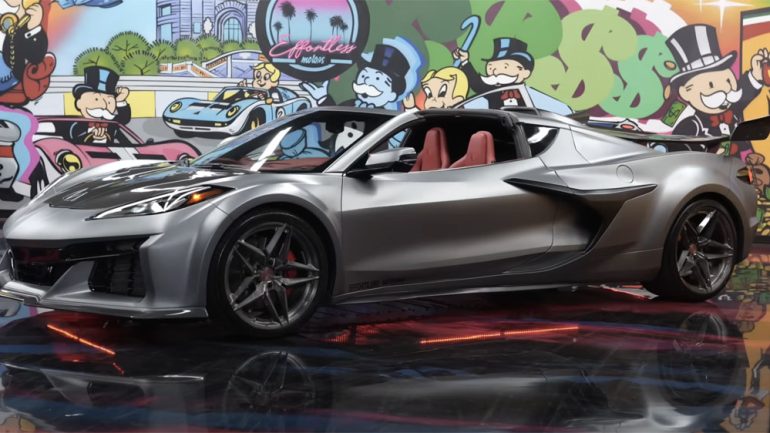 Shaq Gets A Comfy Fit In His New ‘Stretched’ C8 Corvette Z06