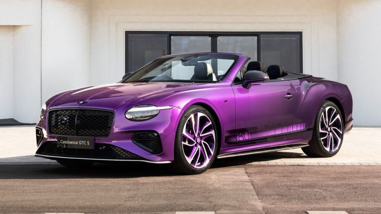 Bentley Continental GTC One-Off Celebrates 80 Years in Crewe With Supernova Purple Ombre Style