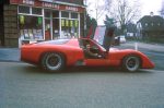 Bruce McLaren in the McLaren M6-GT road car ca. 1969. Photo: Grand Prix Photo
